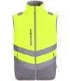 RG549 TRB202 Regatta High Visibility Two Tone Thermal Baffle Bodywarmer Yellow / Grey colour image